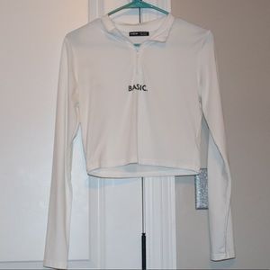 White “Basic” crop pullover